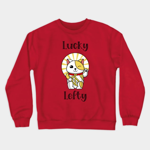 Lucky Lefty Japanese Fortune Cat Crewneck Sweatshirt by Alaskan Skald